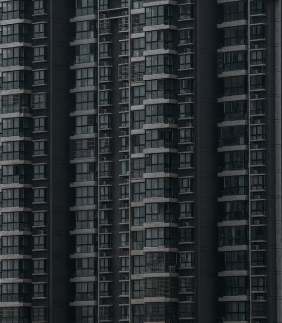 black and white concrete building