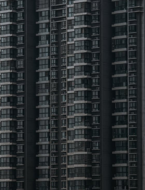 black and white concrete building