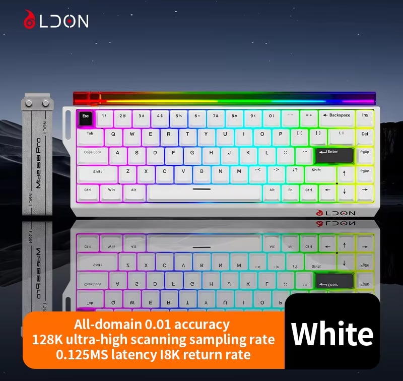 DTM・DAW mote3.19 LDON Mide 68 8000Hz Magnetic Switch Gaming Keyboard, Wired USB RGB