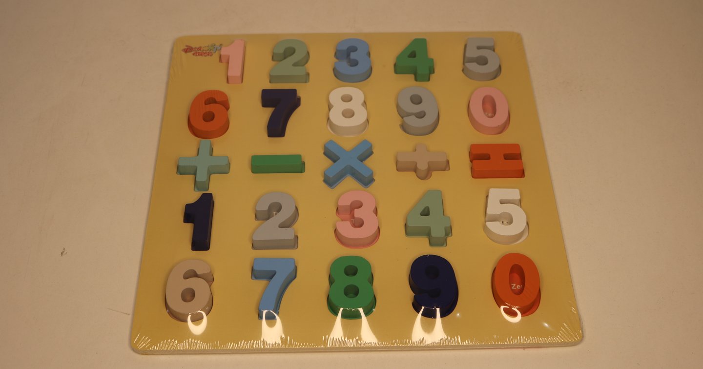 Wooden Number and Math Symbol Puzzle Board | MB Smart tech
