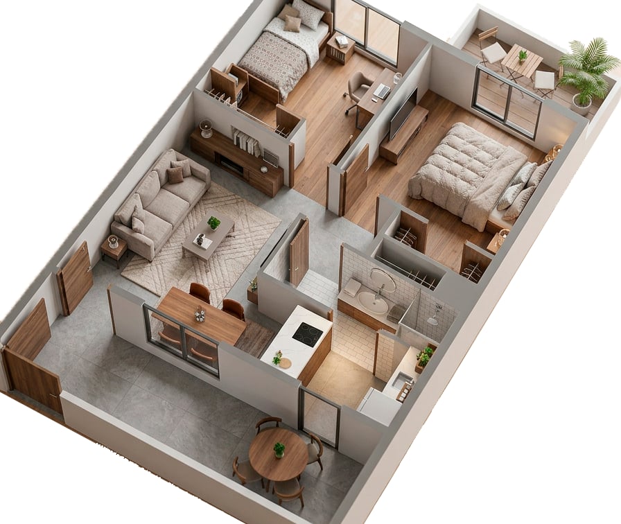 Plano 3D axonométrico - AE Arquitectura
