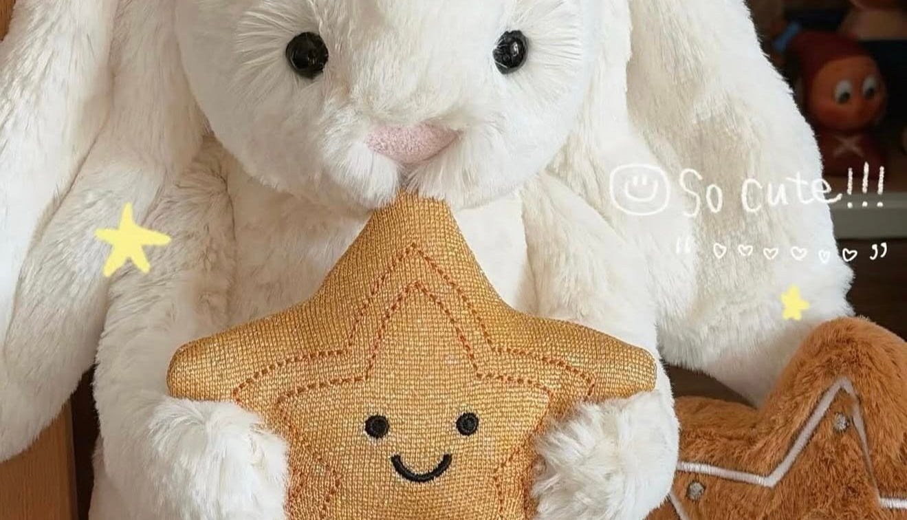 Jellycat Cream Bunny with Star Plush | Soft Bunny Toy & Gift