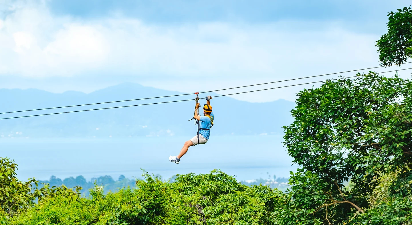 Ultimate Thrill at Tree Bridge Zipline in Koh Samui