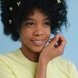 Woman with flowers in hair