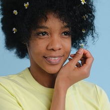 Woman with flowers in hair