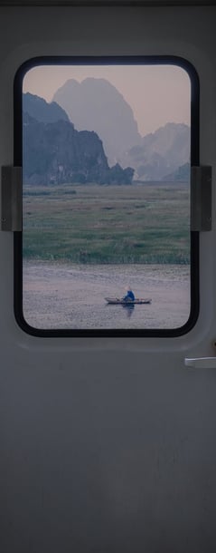 white and brown train door