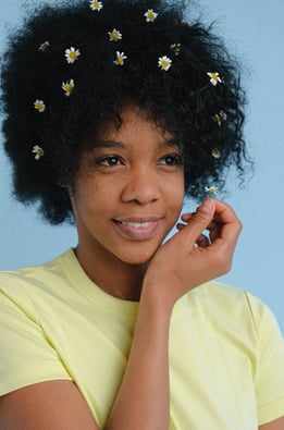 Woman with flowers in hair