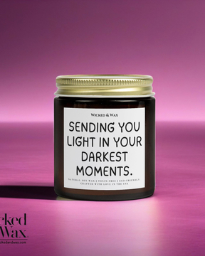 Grief Support Candle | Sympathy Gift | 'Sending you light in your darkest moments' | Memorial Gift