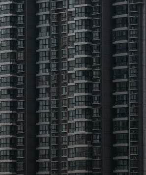 black and white concrete building