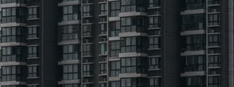 black and white concrete building