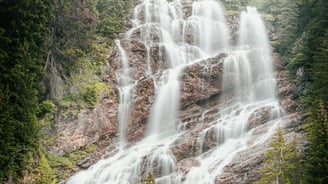 water falls in the forest