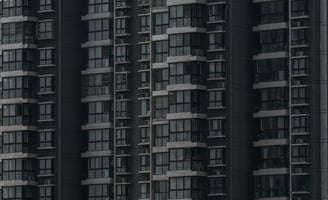 black and white concrete building