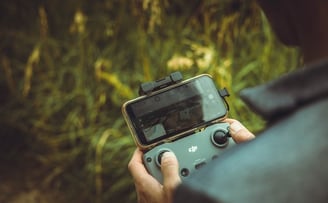 person holding black and gray digital camera