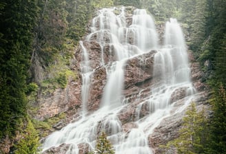 water falls in the forest