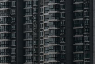 black and white concrete building