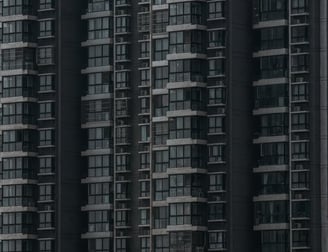 black and white concrete building