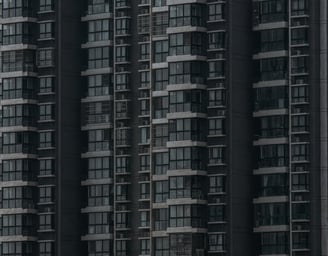 black and white concrete building