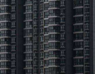 black and white concrete building