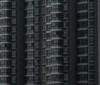 black and white concrete building
