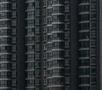 black and white concrete building