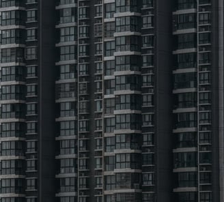 black and white concrete building