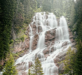 water falls in the forest