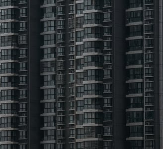 black and white concrete building