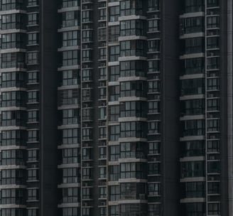 black and white concrete building