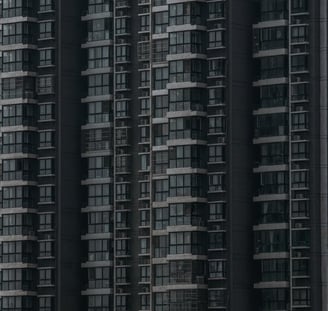 black and white concrete building