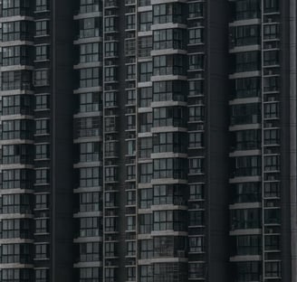 black and white concrete building