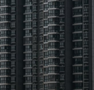 black and white concrete building