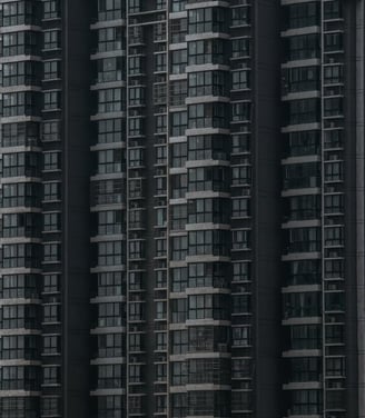 black and white concrete building