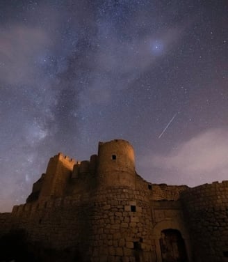 brown concrete building under starry night