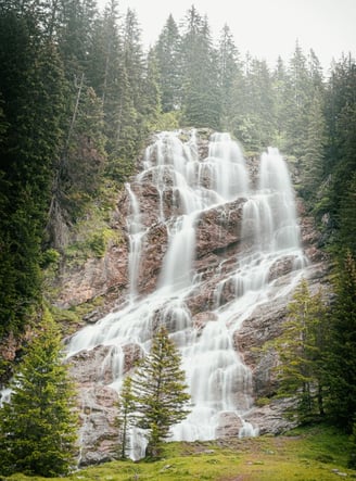 water falls in the forest