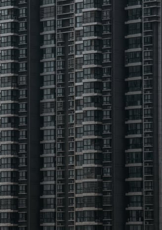 black and white concrete building