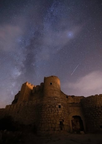 brown concrete building under starry night