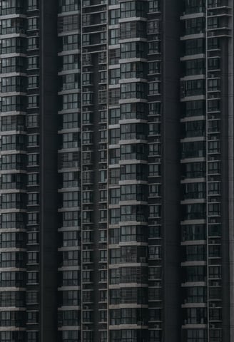 black and white concrete building