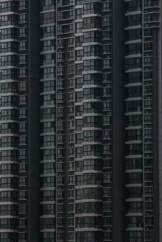 black and white concrete building