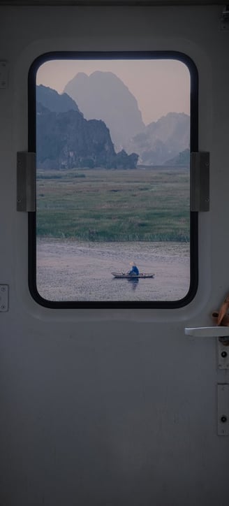 white and brown train door