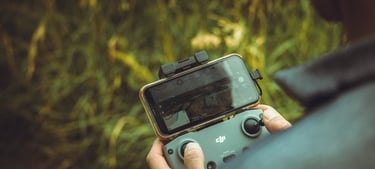 person holding black and gray digital camera