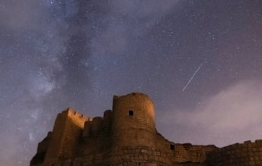 brown concrete building under starry night
