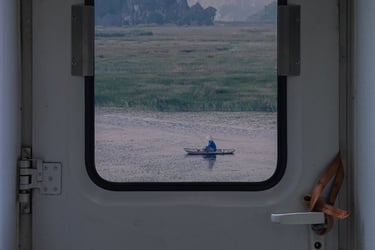 white and brown train door