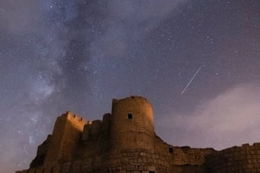 brown concrete building under starry night