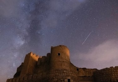 brown concrete building under starry night