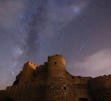 brown concrete building under starry night