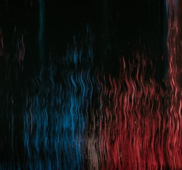 red blue and black abstract painting