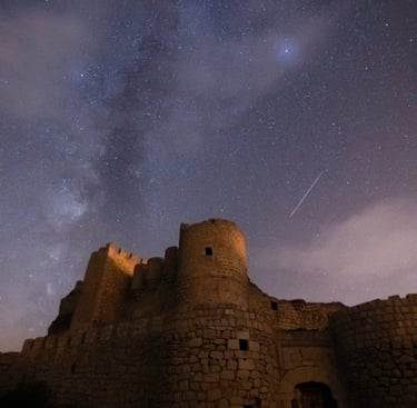 brown concrete building under starry night