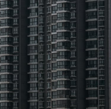 black and white concrete building