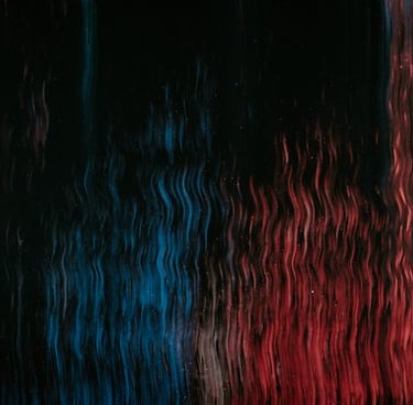 red blue and black abstract painting