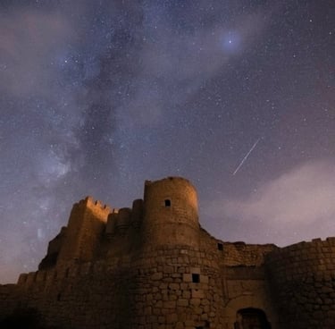 brown concrete building under starry night